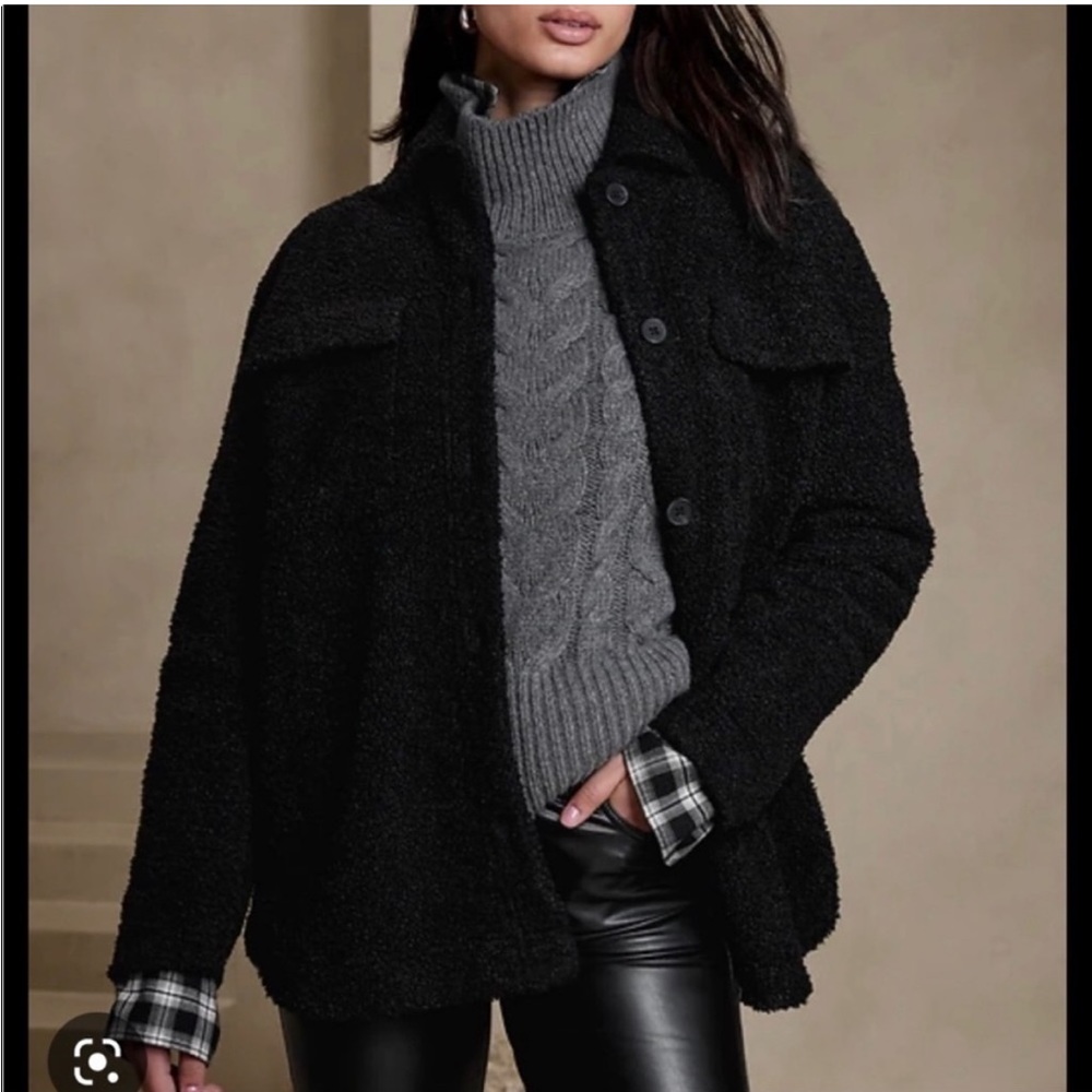 Banana Republic Teddy Jacket | Black | Size M